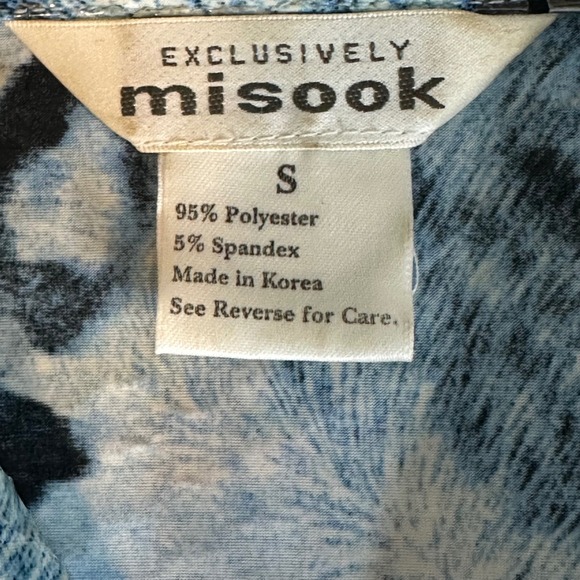 Exclusively Misook Blue Leopard Animal Print Zip Jacket Textured Squares Small - Picture 5 of 6